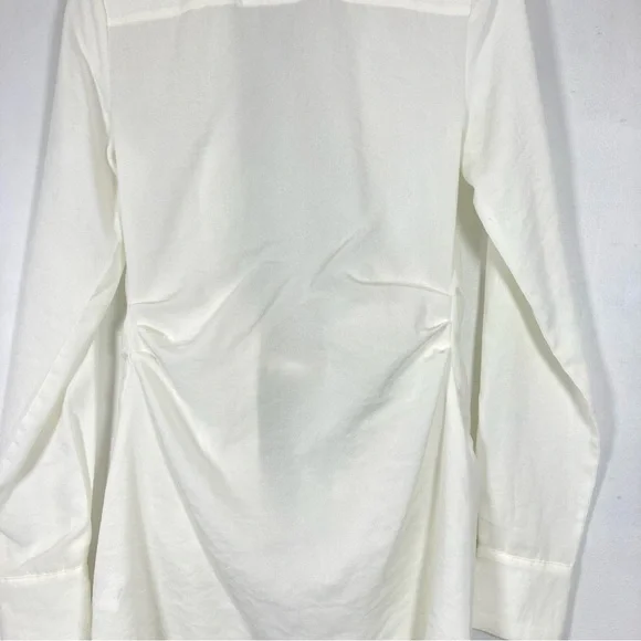 Choosy Crosby St White Plunging V Neck Tie Front Shirt Dress 0 - Picture 12 of 15